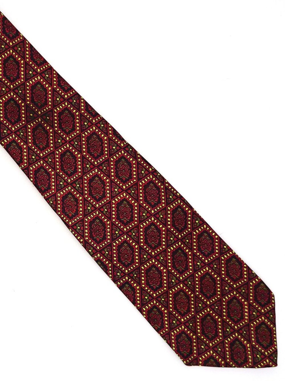Vintage Rivetz Brick Red Geometric Silk Tie Necktie 3 x 53 Whitehouse & Hardy